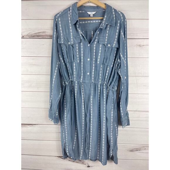 Time and Tru Blue Striped Dress - Picture 1 of 8
